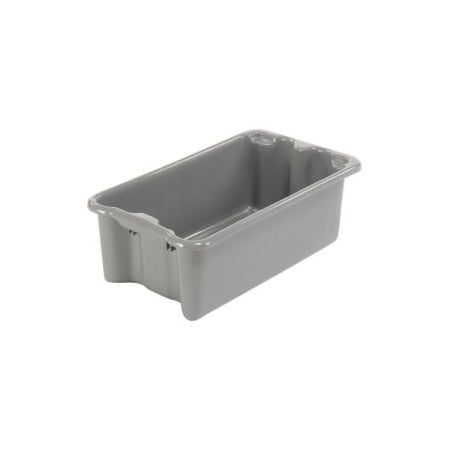Storage Container, 24 in L x 14 in W x 8 in H, Gray, Polyethylene, 5 PK